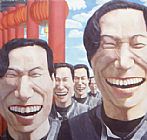 Yue Minjun Famous Paintings - Wild Laugh